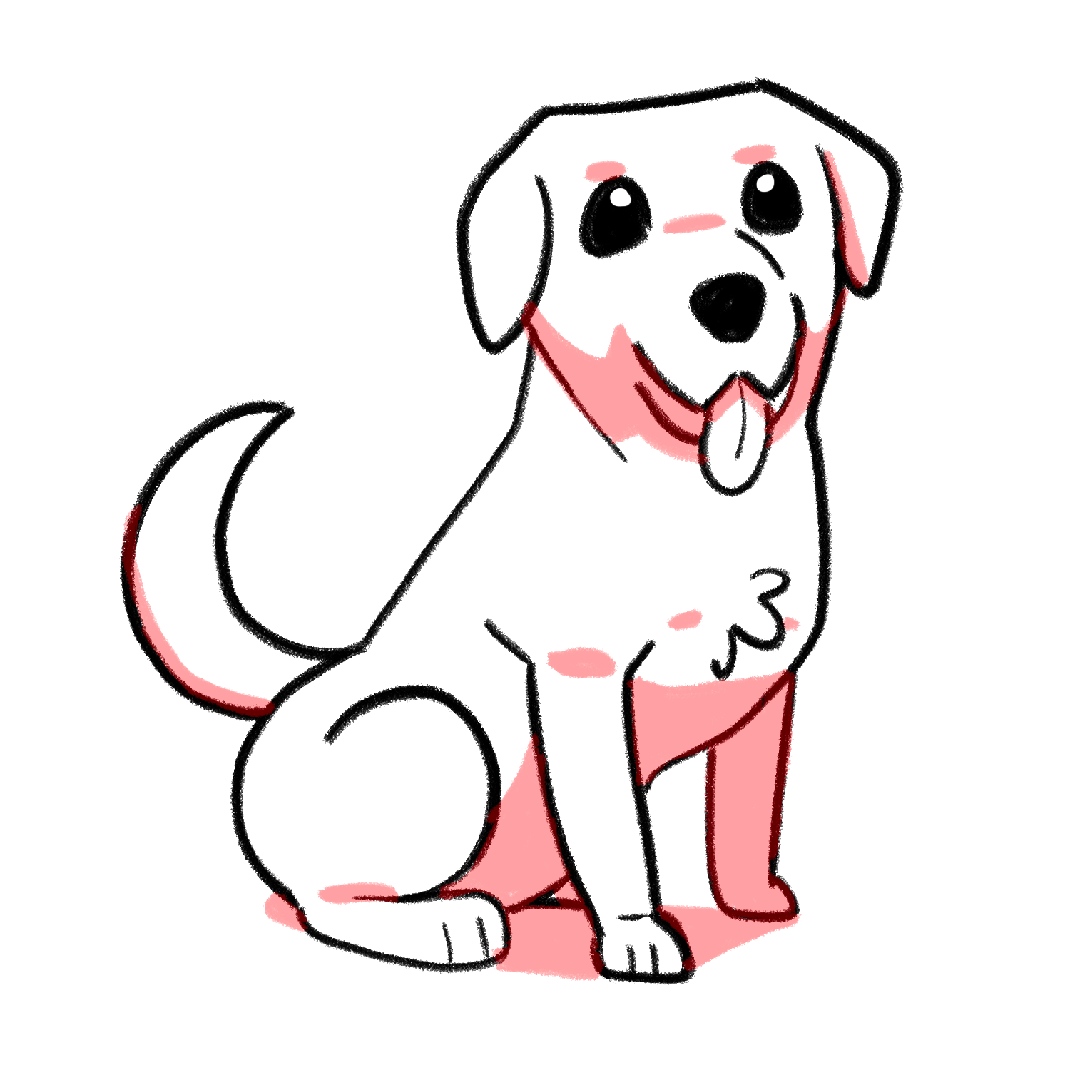 How to draw a Labrador step 07